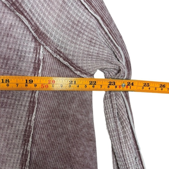 Free People We The Free Pacific Thermal Long Sleeve Deep V-Neck Purple Size XS - Picture 9 of 11